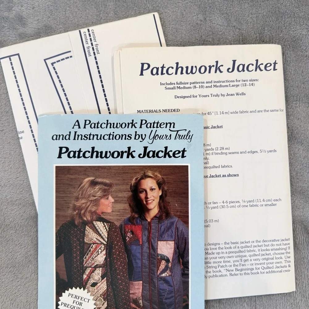 7 VTG Patchwork Quilted Jacket Sewing Pattern Lot Marinda Brown Yours Truly 70s